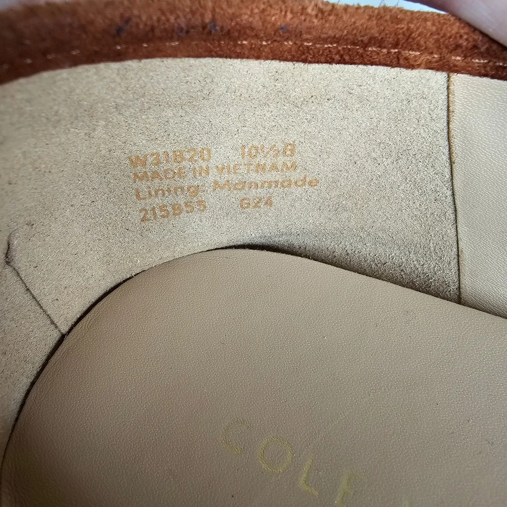 Cole Haan Pecan Brown Suede Ballet Flats Bow Round Toe Womens 10.5